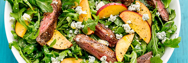 Balsamic Grilled Steak Salad with Peaches