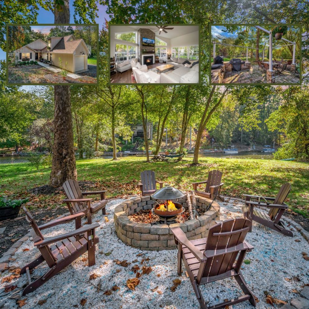 Firepit by a lake